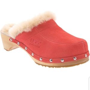 UGG red suede Kalie studded clogs. 8M like new